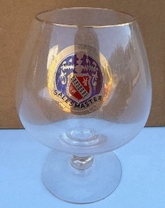 Vintage Saab Salesmaster Gold-Rim Advertising Drinking Glasses - Set of 5 (Rare Dealership Award)