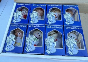 Complete Vintage Set of 8 Lil Angel Chimers Porcelain Bell Ornaments in Box