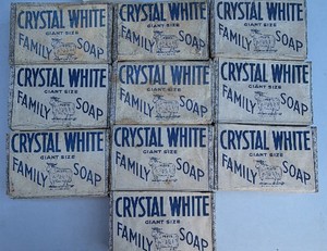 Lot of 10 Vintage NOS Crystal White Family Soap Bars - Colgate-Palmolive
