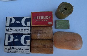 Vintage Soap Lot  P&G White Naphtha, Lifebuoy, Latheric Mens Soap, Carnation & Advertising Soaps