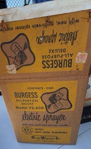 Vintage Burgess Vibrocrafters BVI Electric Sprayer Model VS-600 w Original Box unused