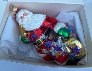 Christopher Radko Starlight Santa Blown-Glass Ornament