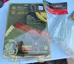 GE Pro-Line 18-Foot Rope Light & Christmas Light Stake Lot
