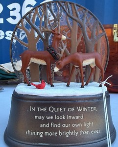 In the Quiet of Winter Deer & Cardinal Figurine