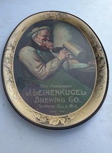 Vintage 1982 Leinenkugels 115th Anniversary Limited-Edition Metal Beer Tray