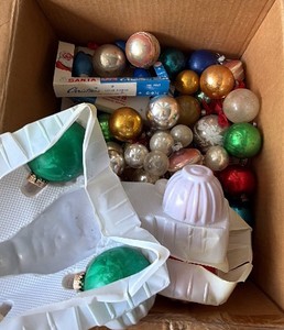 assortment of vintage ornaments