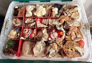 Large Vintage Christmas Ornament Collection  Teddy Bears, Handmade & Assorted Holiday Decor