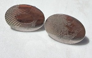 Vintage Sterling Silver Oval Cufflinks  Engravable Art Deco Style
