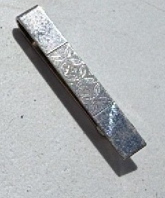 Vintage Sterling Silver Engraved Tie Bar  Money Clip  Geometric Design
