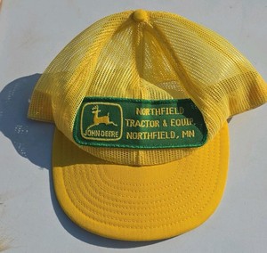 vintage 1980s John Deere mesh hat and Minnesota yat