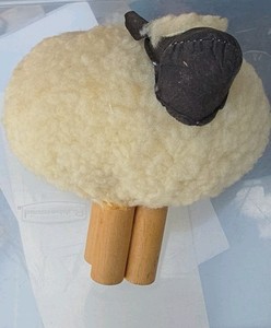 vintage 1983 Department 56 Le Mouton wooly lamb figurine.
