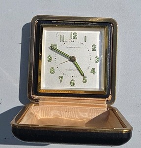 vintage Phinney-Walker folding travel alarm clock