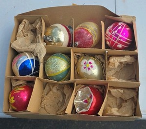 vintage 40s through 60 era Christmas ornaments