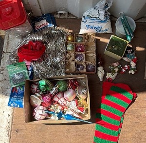Vintage Ornaments and Christmas supplies