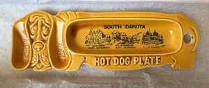 Vintage 1960s South Dakota Souvenir Dachshund Hot Dog Plate