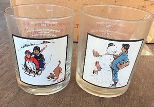 2 Norman Rockwell glasses