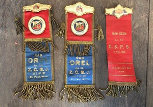 antique check fraternal order ribbons lot from St. Paul Minnesota three in lot