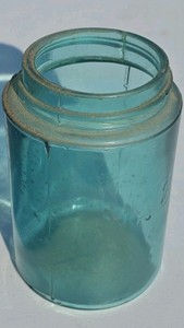 Antique 1910s MASON Jar - National Chemical & Mfg. Co. Chicago - Aqua Blue