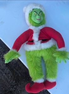 Vintage Dr. Seuss How the Grinch Stole Christmas Plush Doll Santa Outfit Green Grinch 18