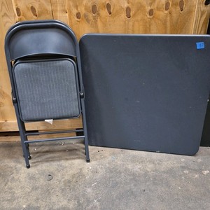 folding table and chairs