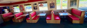 4 Tables & 5 Booth seats plus Napkin Dispensers