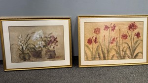 Pair of Large Floral Images