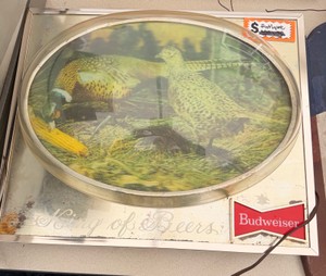 Vintage Budweiser King of Beers Lighted Pheasant Advertising Sign  Works