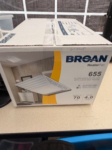 NEW Broan 655 Bathroom Exhaust Fan w Light & Heater  70 CFM