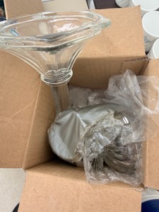 Glass Candle holder plus box.