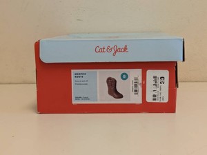 CAT & JACK KIDS MEMPHIS BOOTS SIZE 8 COGNAC