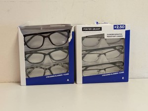 (2) NEW FOSTER GRANT 2.50 READING GLASSES 3PK