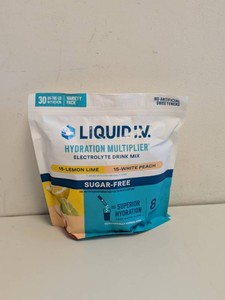 NEW LIQUID I.V. ELECTROLYTE DRINK MIX LEMON LIMEWHITE PEACH 30CT