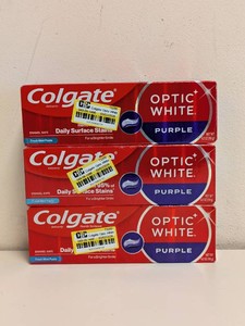 NEW COLGATE OPTIC WHITE PURPLE TOOTHPASTE 3PK