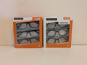 (2) NEW FOSTER GRANT 1.25 READING GLASSES 3PK