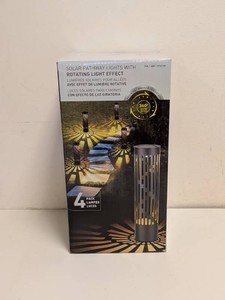 SOLAR PATHWAY LIGHTS WITH ROTATING LIGHT EFFECT 4PK