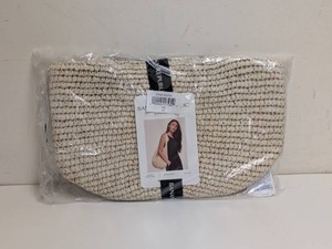 NEW BANANA REPUBLIC RAFFIA TOTE BAG CREAM