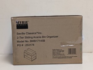 NEW SEVILLE CLASSICS 2-TIER SLIDING ACACIA BIN ORGANIZER