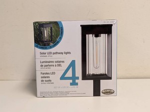 SOLAR LED PATHWAY LIGHTS VINTAGE STYLE 4PK