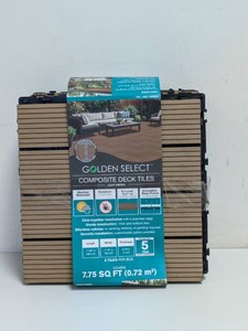 GOLDEN SELECT COMPOSITE DECK TILES LIGHT BROWN 8PK