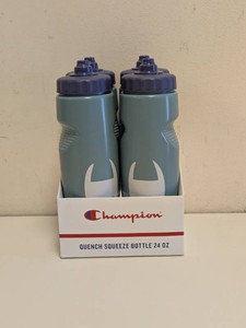 NEW CHAMPION QUENCH SQUEEZE BOTTLE 4PK DARK FORRESTGRAY BLUE