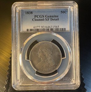 1838 Reeded Edge Capped Bust Half Dollar PCGS XF Detail
