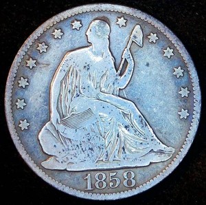 1858-O Seated Liberty Half Dollar, VG