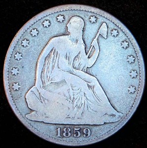 1859-O Seated Liberty Half Dollar, VG