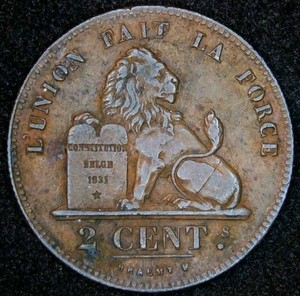 VFXF 1835 Belgium 2 Centimes