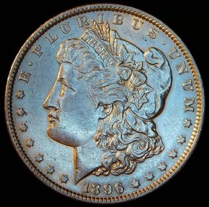AU 1896-P Morgan Silver Dollar
