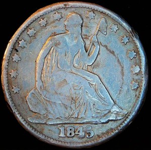 1845-O Seated Half Dollar, Repunched Date, Poss WB18 (Rarity 4) VGF
