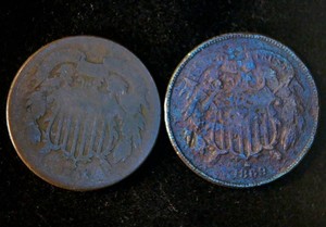 (2) Circulated 2 Cent Pieces