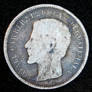 1864 Guatemala Silver Real - Rafael Carrera, VG-F