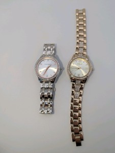 Pair of Rhinestone Women's Watches, Working|New Battery