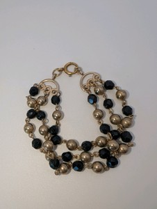 Multi-strand bracelet 925 Sterling gold vermeil beads